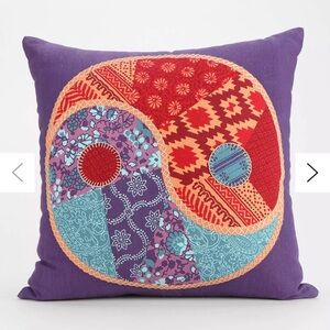 Brand new Urban Outfitters Magical Thinking purple yin yang patchwork pillow